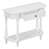 Kumasinova 36" Narrow Console Table with Drawers,Entryway Table with Storage Shelf,Sofa Table with Curved Corners,Console Tables for Entryway,White - 2 of 4