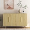 Okak Buffet Cabinet with Storage, Fluted Sideboard with Doors & Adjustable Shelves, Accent Console Table Coffee Bar for Living/Dining Room - 2 of 4