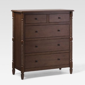 Walker Edison Easy Assembly Solid Wood 5 Drawer Spindle Chest - 1 of 4