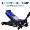 Syemin Lift Jacks 2.5 Ton Low Profile Racing Floor Jack with Pistons Quick Lift Pump, Hydraulic Floor Jack Lifting, Blue, 27.6"*16.54"*7.87" - 4 of 4