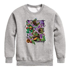 Boys' - Teenage Mutant Ninja Turtles Mutant Mayhem - Brotherhood Group Graphic Graphic Long Sleeve Fleece Sweatshirt - 1 of 4