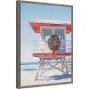 Amanti Art Holiday Wreath Beach Lifeguard Tower by The Creative Bunch Studio Canvas Art Framed - 2 of 4