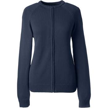 Lands' End School Uniform Women's Cotton Modal Zip-front Cardigan Sweater