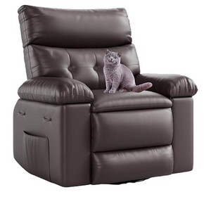 Oversized Recliner Chair, Large Manual Recliner for Adults, Faux PU Leather, Comfort Lazy Sofa, 1.5X Sponge Filling, Easy Recline Mechanism - 1 of 4