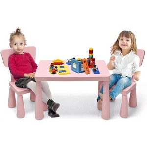 Infans Kids Table & 2 Chairs Set Toddler Activity Play Dining Study Desk Baby Gift Pink - 1 of 4