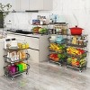 Boersma 4 Tier Fruit Storage Basket, Fruit Vegetable Cart with Solid Wood, Kitchen Storage Rack with Rollers for Pantry - 3 of 4