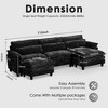 Modular Sectional Cloud Couch, 113" &143" U Shaped Couch, Sofa Couch with 5 Pillows & Movable Ottoman, Chenille - 3 of 4