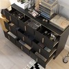 Famapy Black Ribbed Texture Dresser With Gold Handles For Living Room Storage Solution - 3 of 4