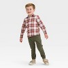 OshKosh B'gosh Toddler Boys' Plaid Woven Long Sleeve Flannel Shirt - Burgundy/Brown/Cream - image 3 of 3