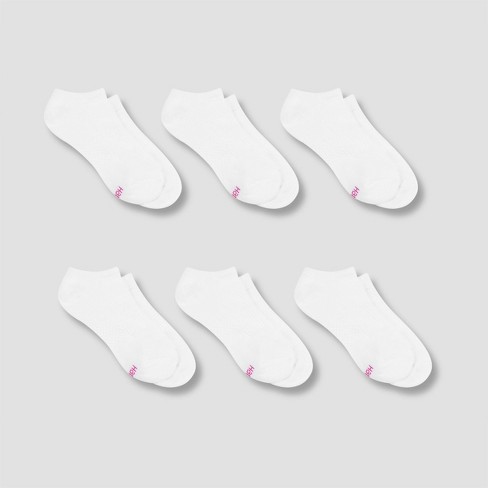 Hanes Performance Women's Cushioned 6pk No Show Athletic Socks - White ...