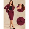 INSPIRE CHIC Women's Business Long Sleeve Notched Lapel Peplum Blazer Pencil Skirt Suit Set 2 Pcs - 2 of 4