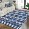Washable Modern Geometric Rug Non Slip Low Pile Rug Soft Throw Floor Cover Foldable Indoor Carpet for Living Room Bedroom Playroom Nursery - 2 of 4