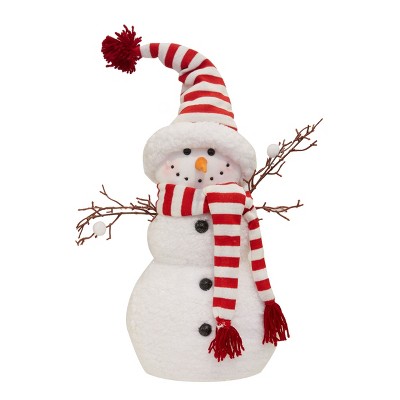 Season's Designs 19.6" Large Christmas Snowman Figurine Indoor Fabric Polyfoam