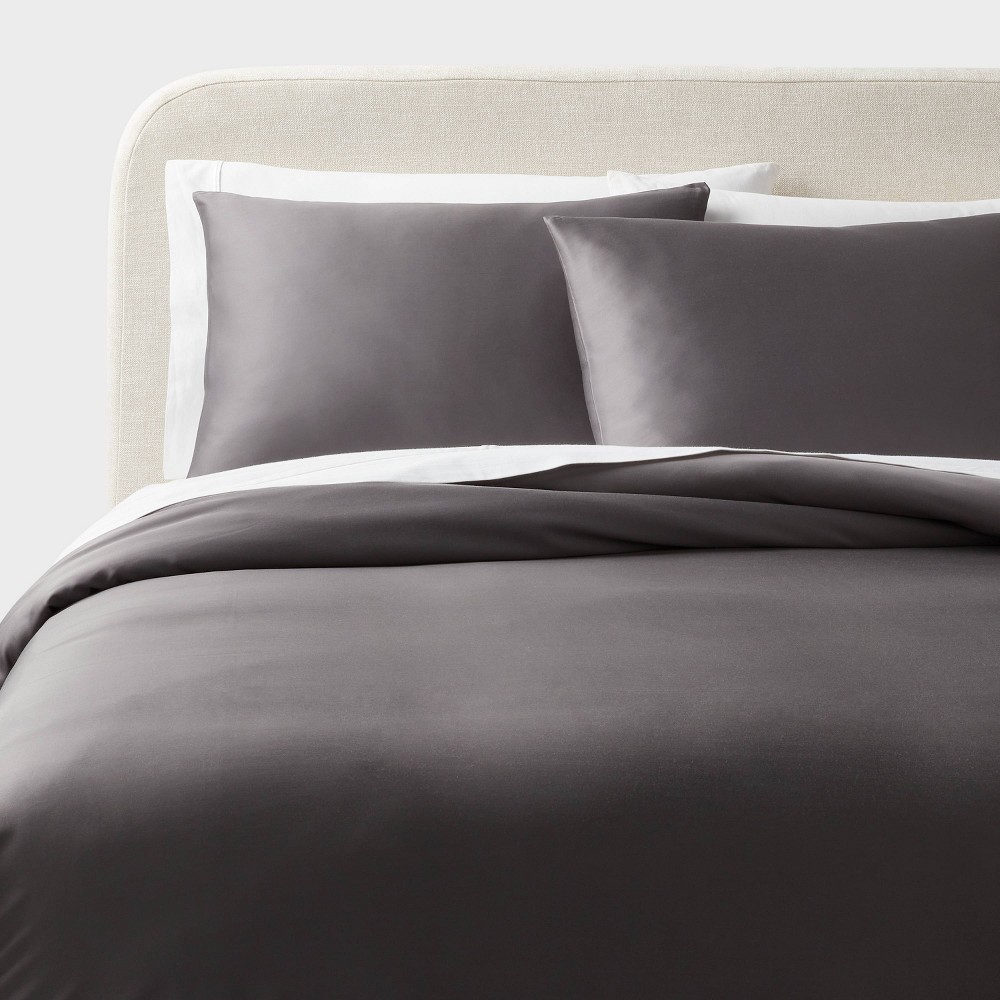 Photos - Bed Linen King TENCEL™ Duvet Cover and Sham Set Dark Gray - Threshold™