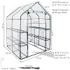 Sunnydaze Outdoor Portable Growing Rack Grandeur Mini Walk-In Greenhouse with Roll-Up Door - 4 Shelves - Clear - 2 of 4