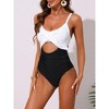 INSPIRE CHIC Women's Cut Out Adjustable Straps Crisscross Tie Back Swimwear Bathing Monokini Bikini Sets 1 Piece - 2 of 4
