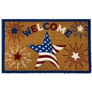 Briarwood Lane Summer Coir Doormat 30x18 American Star Patriotic Natural Fiber For Summer Coir Doormat - 1 of 2