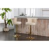 21" Velvet Adjustable Swivel Counter Height Bar Stools Set of 2 with Footrest and Metal Legs for Kitchen or Dining Room - 2 of 4