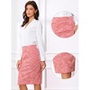 INSPIRE CHIC Women's Plaid Tweed High Waist Split Office Pencil Skirt - 2 of 4