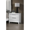 Vynxaria 1pc Contemporary/Modern 2-Drawer Storage Nightstand, White Textured Finish, Wooden Bedroom Furniture - 2 of 4