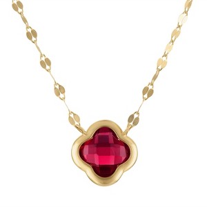 Designs By Gioelli 10K Gold Gemstone Clover Necklace - 1 of 2