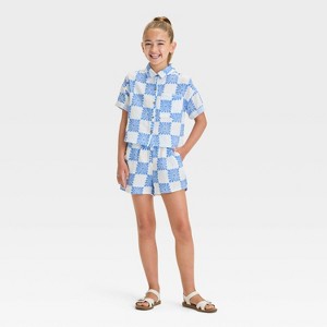 Grayson Threads Kids Checkered Gauze Set - Blue - 1 of 4