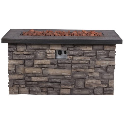 48 Sevilla Outdoor Propane Gas Fire Pit With Lava Rocks Shine Company Inc Target