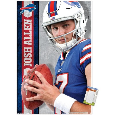 Trends International NFL Buffalo Bills - Josh Allen Feature Series 23  Framed Wall Poster Prints White Framed Version 22.375 x 34