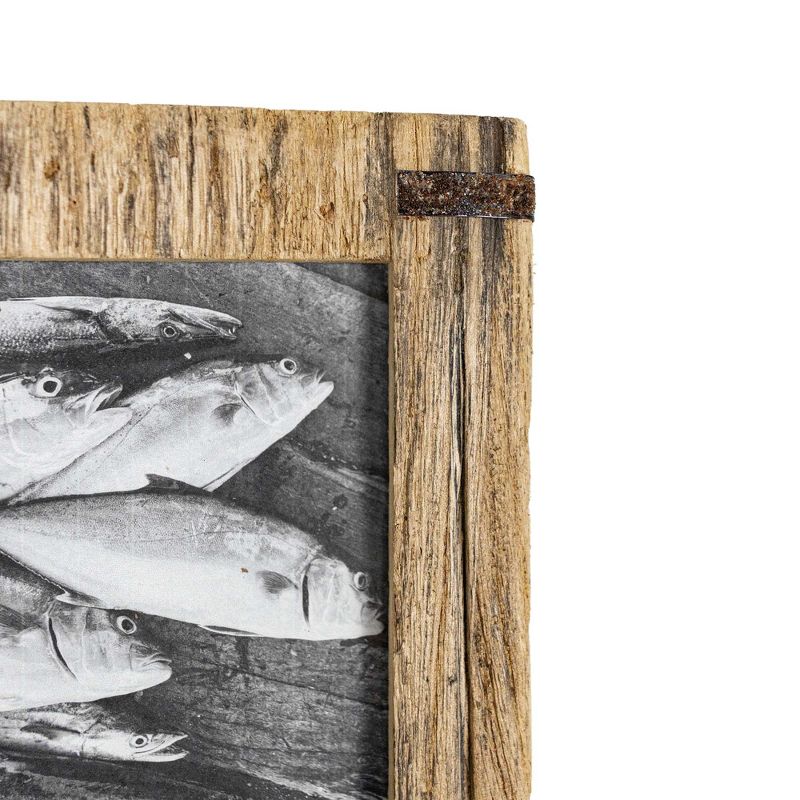 4x6 Inch Driftwood with Rivets Picture Frame Natural Wood, MDF, Metal & Glass by Foreside Home & Garden, 4 of 8