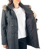 Alpine Swiss Duffy Womens Wool Coat Fur Trim Hooded Parka Jacket - 4 of 4