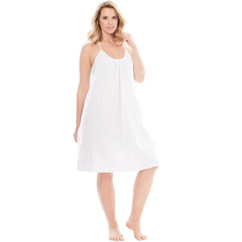 Dreams & Co. Women's Plus Size Breezy Eyelet Short Nightgown : Target
