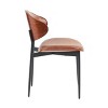 Set of 2 Faux Leather Upholstered Dining Chairs,Dining Room Accent Chairs with Metal Legs,Mid-Century Style for Small Spaces-Cuddlewood - 4 of 4