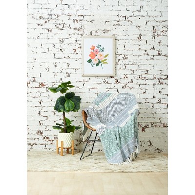 Berkley Surf Blue and Green Cotton Throw Blanket