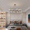 BAOURE 41in Golden Modern Chandelier Light Fixture with Frosted Tubes, Adjustable Height Pendant Light for Dining Room Living Room Kitchen Island - 3 of 4