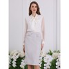 INSPIRE CHIC Women's Office Tweed High Waist Button Decor Elegant Midi Pencil Skirts - 2 of 4
