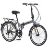 Whisen 24" Folding City Bike, Adult Bicycles with Shimano 7-Speed, Steel Frame - 2 of 4