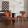 QingMoon Mid Century Modern Dining Chairs Set of 2, Chenille Upholstered Kitchen Chairs with Hardwood Frame, Accent Chairs for Living Room - 3 of 4