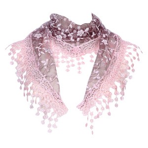 INSPIRE CHIC Lace Mantilla Tulle Triangle Head Covering Church Veil Scarves 1Pc - 1 of 4