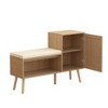 GlasFlength Decorative Storage Cabinets Farmhouse Modern Style，Ample Storage, Natural with Spaious Compartment，Beige, 39.37"*11.81"*27.56" - 3 of 4