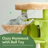 SEVOBAL Indoor Pets with Sisal Scratching Post Cute Cat Condo Climbing Frame with Multi Level Jumping Platform Hammock Toy Ball, Green, 52"*42"*20" - 4 of 4
