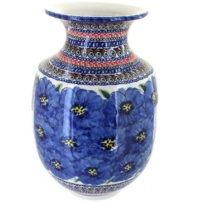 Blue Rose Polish Pottery Blue Art Large Vase