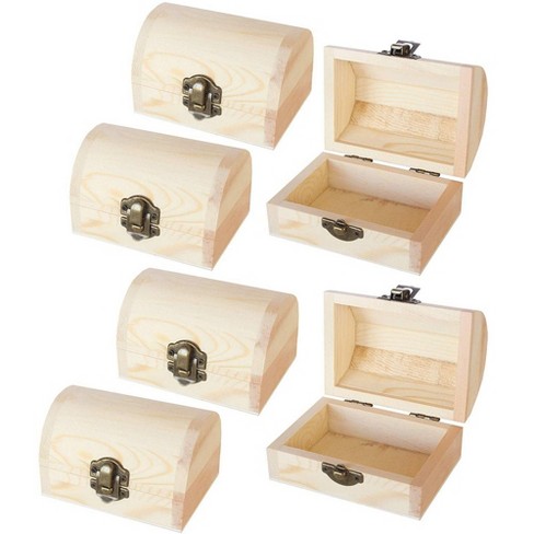Plain Unpainted Wooden Jewelry Tool Storage Box Small Chest Art Craft Box 