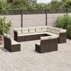vidaXL 12 Piece Patio Sofa Set with Cushions Brown and Cream Poly Rattan - Without Table - 2 of 4