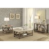 Industrial Style 1pc Sofa Table with Marble Top and Bottom Shelf, Wooden Console Table - 3 of 4