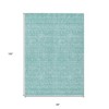 Aqua And Ivory Floral Washable Indoor Outdoor Area Rug - 3 of 4