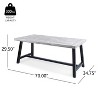 Gulches Outdoor Acacia Wood Dining Table with Light Grey Sandblast Finish & Black Rustic Metal Frame, 70" W x 34.75" D x 29.5" H - 4 of 4