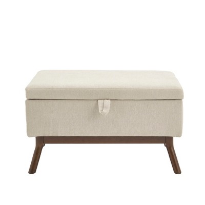 Airsurfer Mid-Century Modern Square Coffee Table Storage Bench, Assembled, for Living Room, Entryway, Family Room, Use as Coffee Table or Shoe Bench