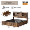 Storage Wooden Bed Frame with Bookcase Headboard and 4 Large Drawers - 3 of 4