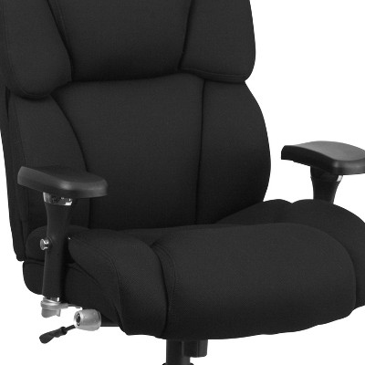 Black High Back Executive Office Chair with Adjustable Arms and Silver Base
