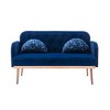 NicBex 55.1 Inch Loveseat,Modern Velvet Fabric Loveseat Sofa with Gold Metal Legs,2-Seater Small Couch for Living Room,Apartment - 3 of 4